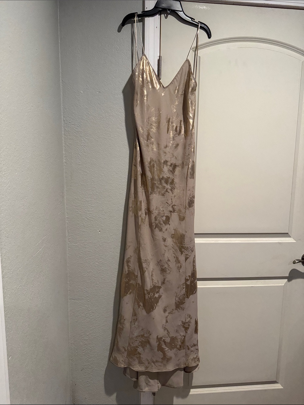 Zara Champagne Gold Satin Slip Maxi Dress